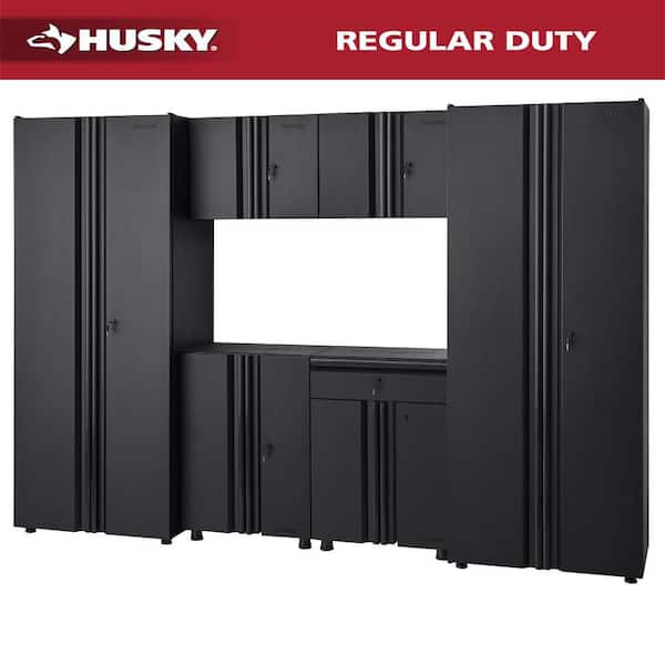 6-Piece Regular Duty Welded Steel Garage Storage System in Black (109 in. W x 75 in. H x 19.6 in. D)