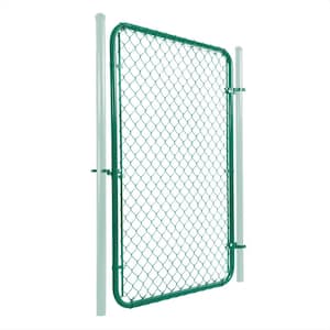 4 ft. W x 6 ft. H Green Galvanized Chain Link Fence Gate
