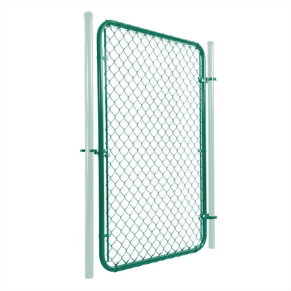 4 ft. W x 6 ft. H Green Galvanized Chain Link Fence Gate