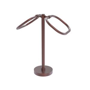 Freestanding 2-Ring Oval Towel Ring in Antique Copper
