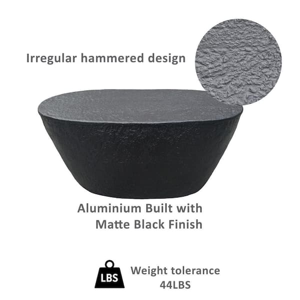 THE URBAN PORT Josi 36 in. Matte Black Round Metal Handcrafted