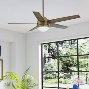 Lykke 52 in. Indoor Burnished Brass Ceiling Fan with Light Kit and Remote