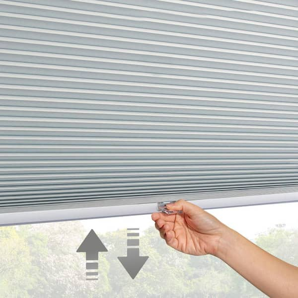 Chicology Cordless 1 inch Vinyl Mini Blinds Midnight White Blackout 45 inchw x 48 inchh