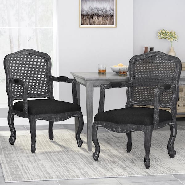 Noble House Goven Charcoal Wood Dining Chairs (Set of 2) 67693