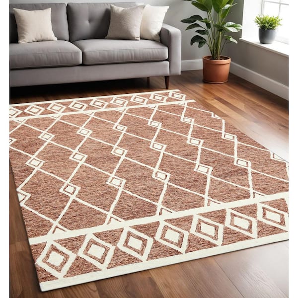 5 ft. x 8 ft. Multi-Colored Wool Argyle Hand Hooked Area Rug