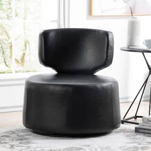 Black Faux Leather Side Chair (Set of 1)