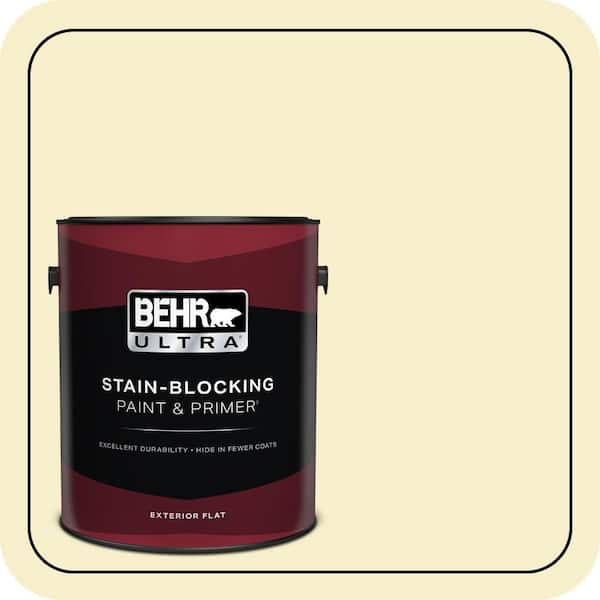 BEHR ULTRA 1 gal. #ECC-11-1 Daybreak Sun Flat Exterior Paint & Primer