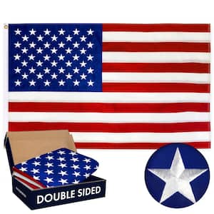 3 ft. x 5 ft. Polyester USA Embroidered Flag DS 210D BG (1-Pack)