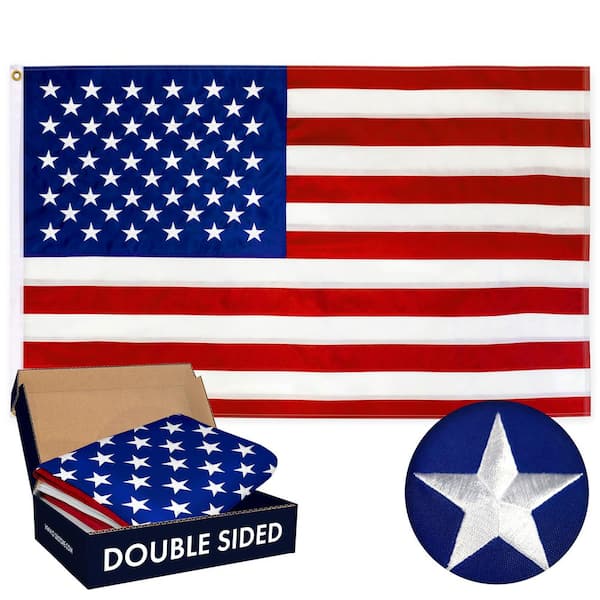 G128 3 ft. x 5 ft. Polyester USA Embroidered Flag DS 210D BG (1-Pack)