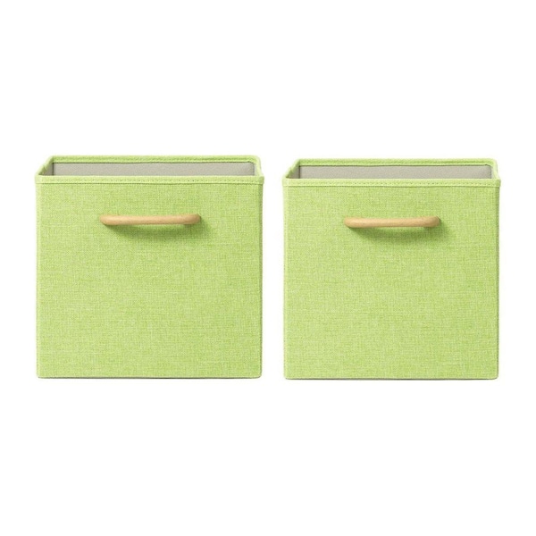 Home Decorators Collection Collapsible Green Storage Bin with Handles (Set of 2)