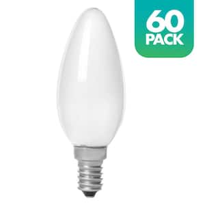 40-Watt Equivalent B11 Dimmable Quick Install Contractor Pack Frosted Candelabra LED Light Bulb in Soft White (60-Pack)