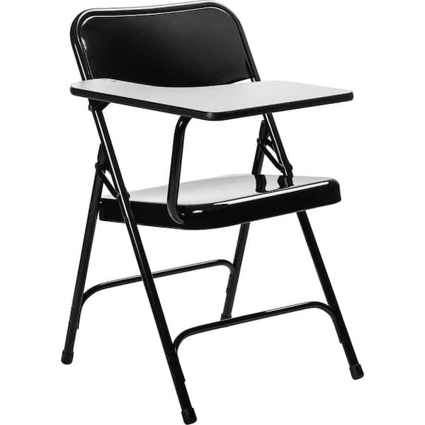 National Public Seating 5210R 5200 Series Black Tablet Arm 18-Gauge Steel Folding Chair Grey Nebula Right Arm Chair (2-Pack) - 1