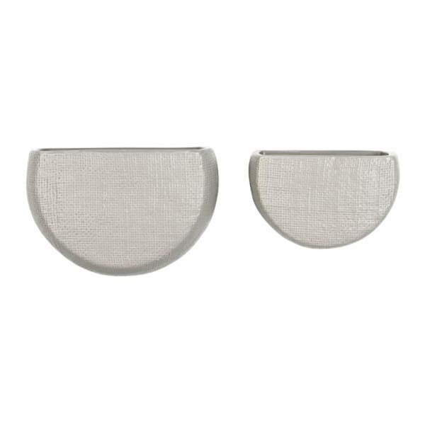 3R studios 7.5 in. x 4 in. Stoneware Wall Mounted Wall Planter in Grey