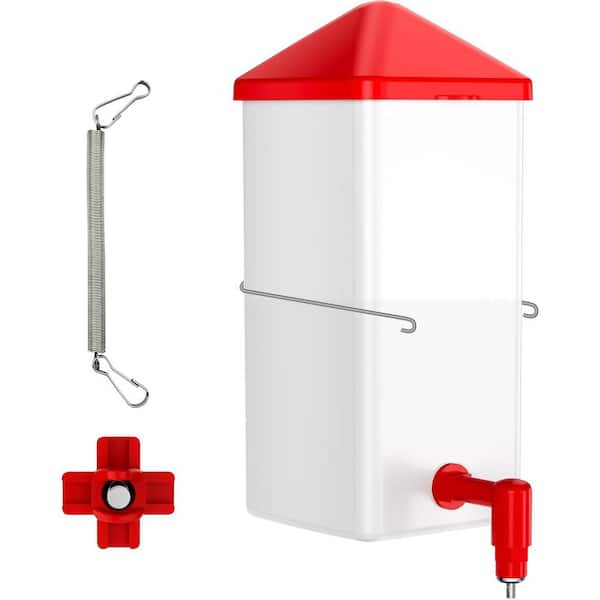 Baby Chick Waterer 0.26 gal. with Versatile and Horizontal Nipple Drinker, Easy Fill Flip-Top, Transparent Bucket Feed