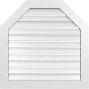 38 in. x 38 in. Octagonal Top Surface Mount PVC Gable Vent: Functional with Standard Frame