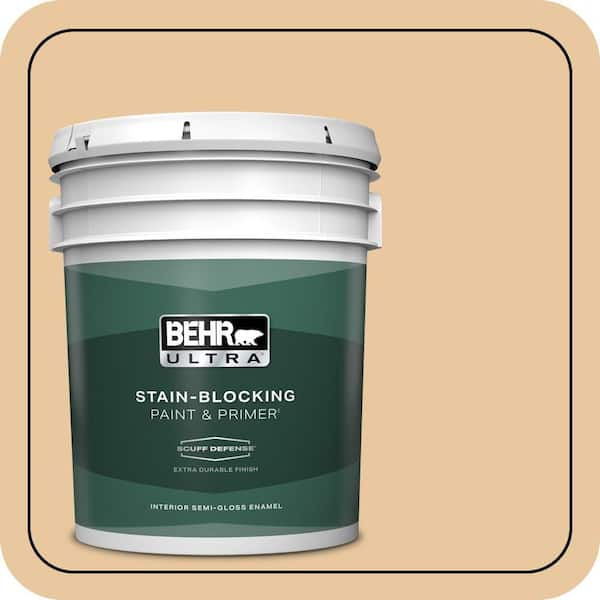 BEHR ULTRA 5 gal. #PPU4-15 Jasper Cane Extra Durable Semi-Gloss Enamel Interior Paint & Primer