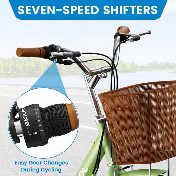 BOZTIY 26 in. 7 Speed Commute Bike Beach Cruiser Bike for
