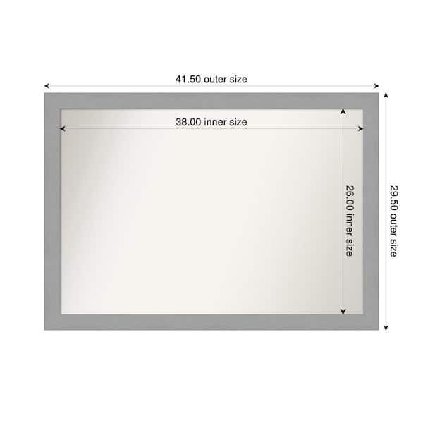 Amanti Art Brushed Nickel 41.5 in. x 29.5 in. Custom Non-Beveled Recycled Polystyrene Framed Bathroom Vanity Wall Mirror