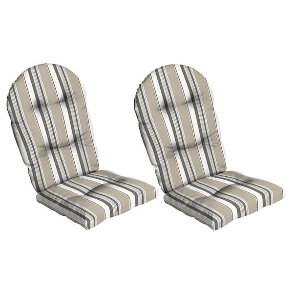 ARDEN 30 x 20 EarthFiber Outdoor Rocking Chair Cushion, Taupe Grey Boardwalk Stripe, (Set of 2)