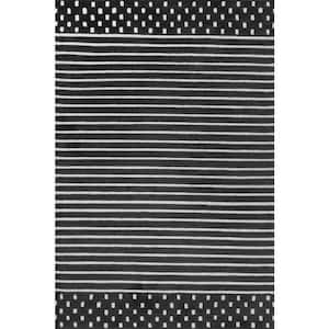 Marlowe Stripes Charcoal Doormat 3 ft. x 5 ft. Indoor Area Rug