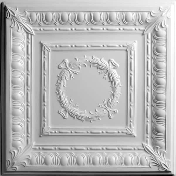 Ceilume Empire White 2 ft. x 2 ft. Lay-in or Glue-up Ceiling Panel (Case of  6) V3-EMP-22WTO-6 - The Home Depot