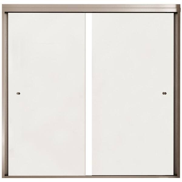 MAAX Canvas 59.5 in. x 55.5 in. Semi-Framed Sliding Tub/Shower Door in Matted Chrome