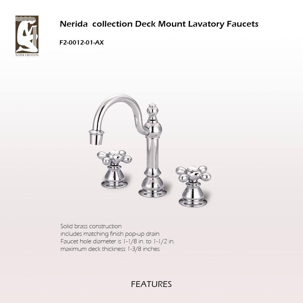 Chrome Classic Widespread Lavatory Faucet with Metal Cross Handles