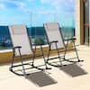 Outsunny Metal Outdoor Rocking Chair Folding 2-Piece Set with Mesh ...