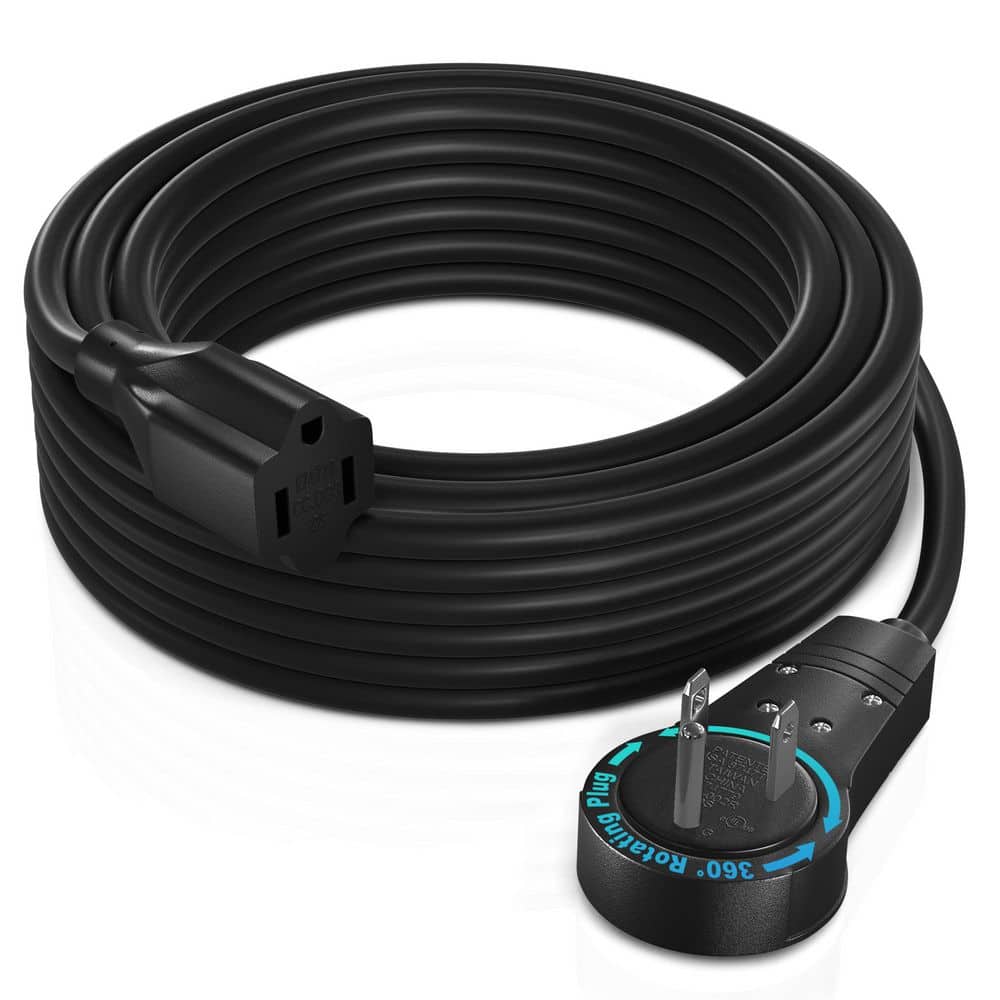 50 ft. 16 / 3 Light Duty Indoor Extension Cord With 360° Rotating Flat Plug 13 Amp Black price history on PriceWatchPro
