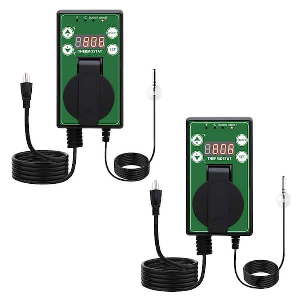 Hydroponic Seedling Heat Mat Digital Temperature Controller, (Set of 2)