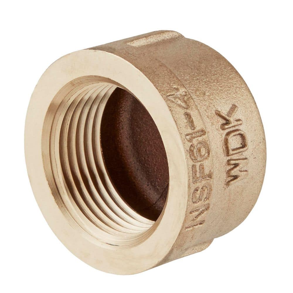 Everbilt 1 in. FIP Red Brass Cap Fitting 801859 - The Home Depot