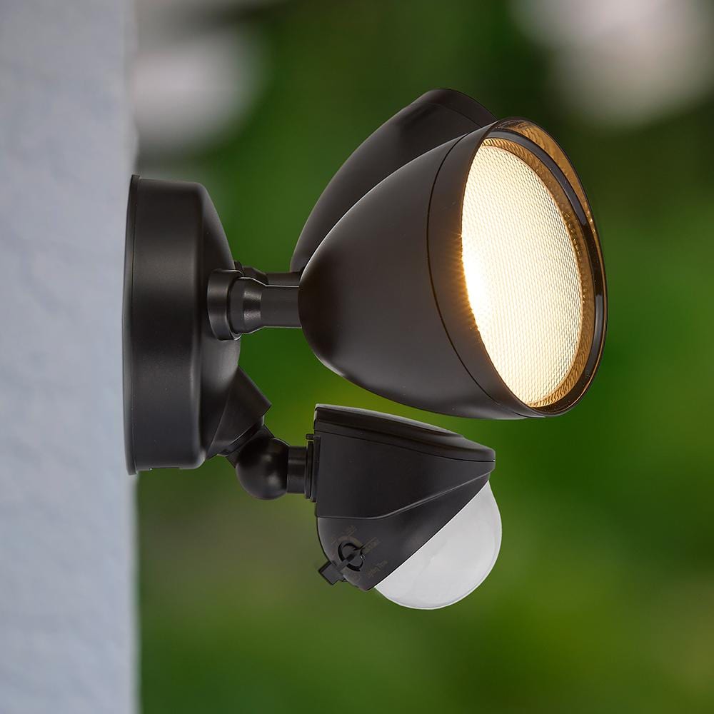 Black Dual Head LED Outdoor Security Flood Light with Motion Sensor