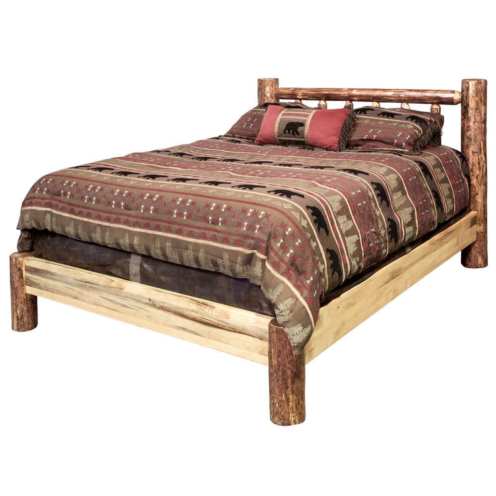Montana Glacier Country Twin Pine Platform Bed with Storage
