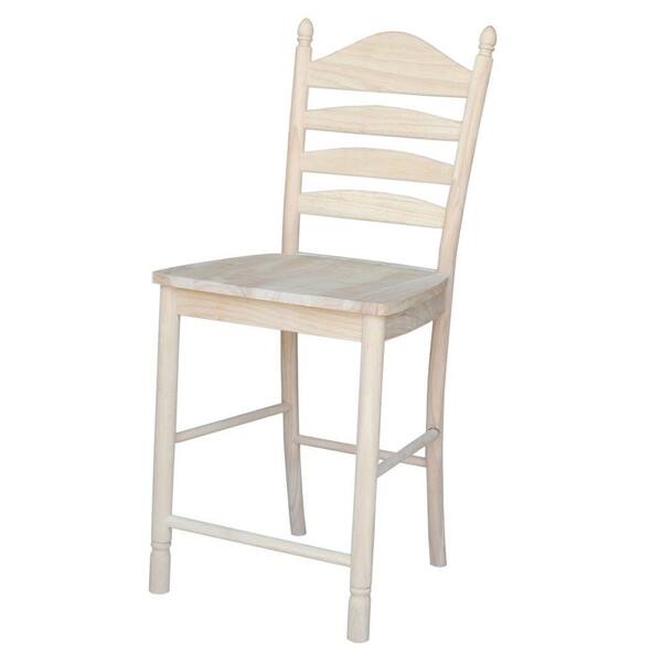 International Concepts Bedford 24 in. Unfinished Wood Bar Stool