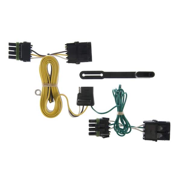 CURT Custom Vehicle-Trailer Wiring Harness, 4-Way Flat Output, Select Jeep Wrangler TJ, Quick Electrical Wire T-Connector