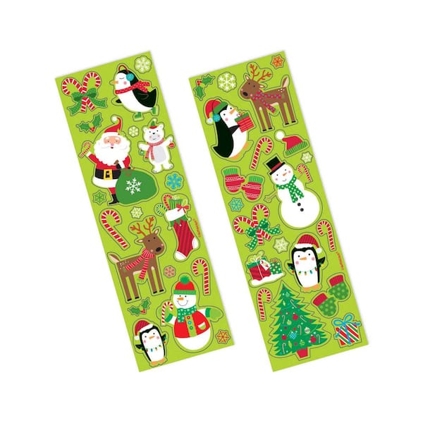6 Sheets Of 12 Kid's Xmas Christmas Party Filler Stickers With 3D SANTA STICKERS 