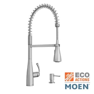 Essie Single-Handle Pre-Rinse Spring Pulldown Sprayer Kitchen Faucet with Power Clean in Spot Resist Stainless