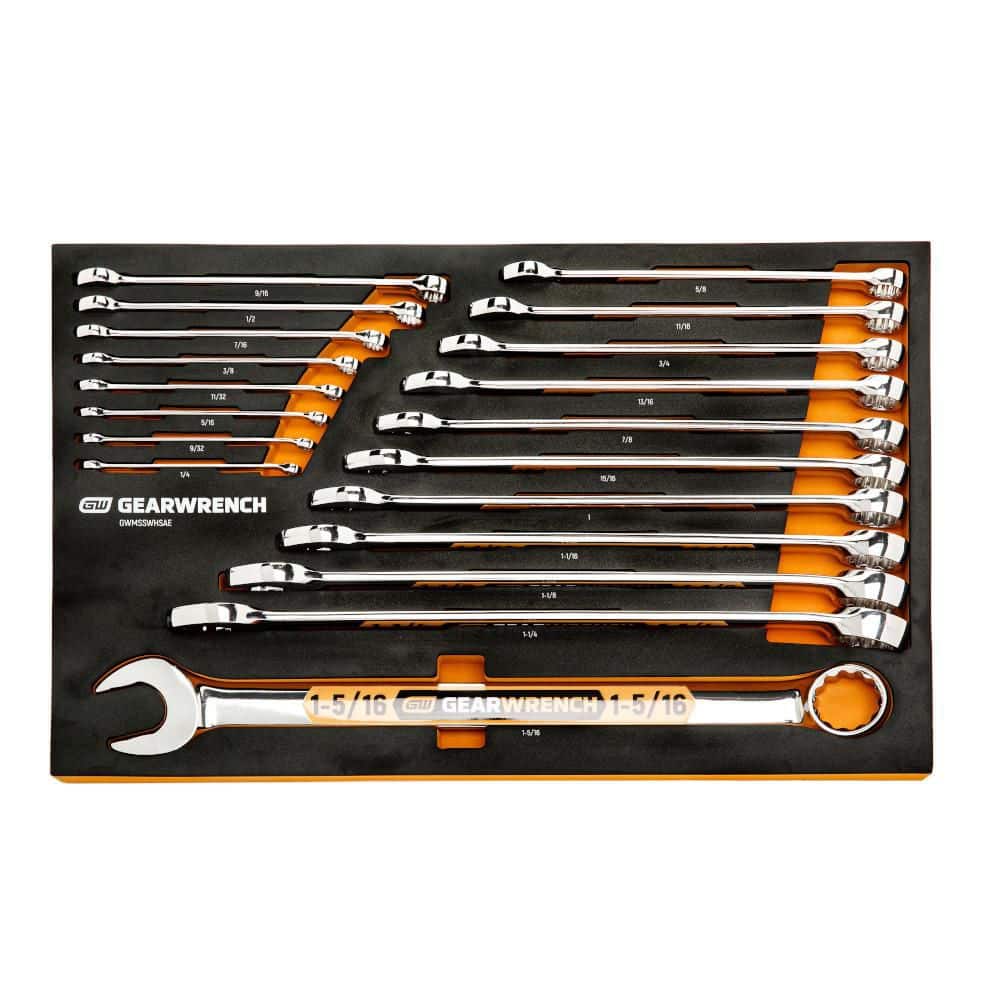 12-Point SAE Hi-Viz Long Pattern Combination Wrench Set in Foam Storage Tray (19-Piece) price history on PriceWatchPro