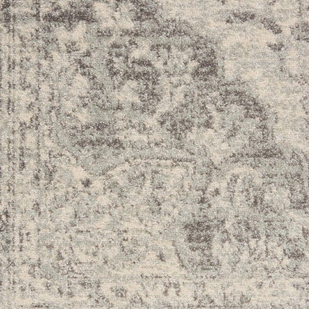 Elegant Ivory-Grey Synthetic 5'3" x 7'3" Indoor Area Rug