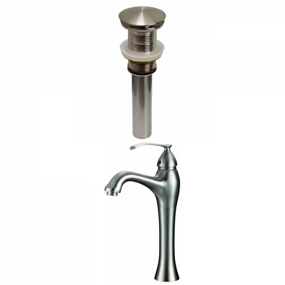 Katrina Single Handle Vessel Sink Faucet with Pop-Up Drain in Brushed Nicke