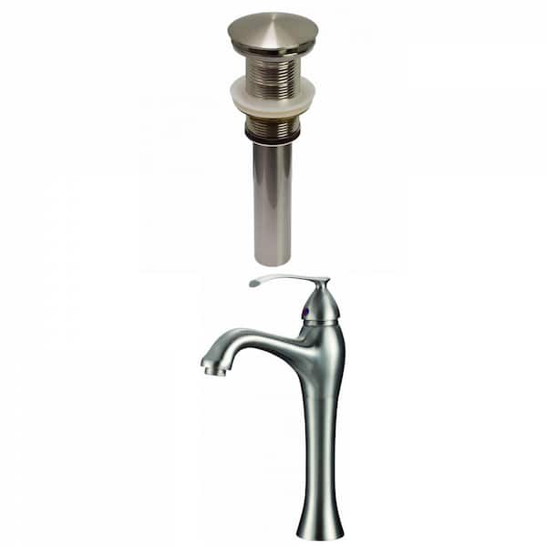 Unbranded Katrina Single Handle Vessel Sink Faucet with Pop-Up Drain in Brushed Nickel 16GS-29484