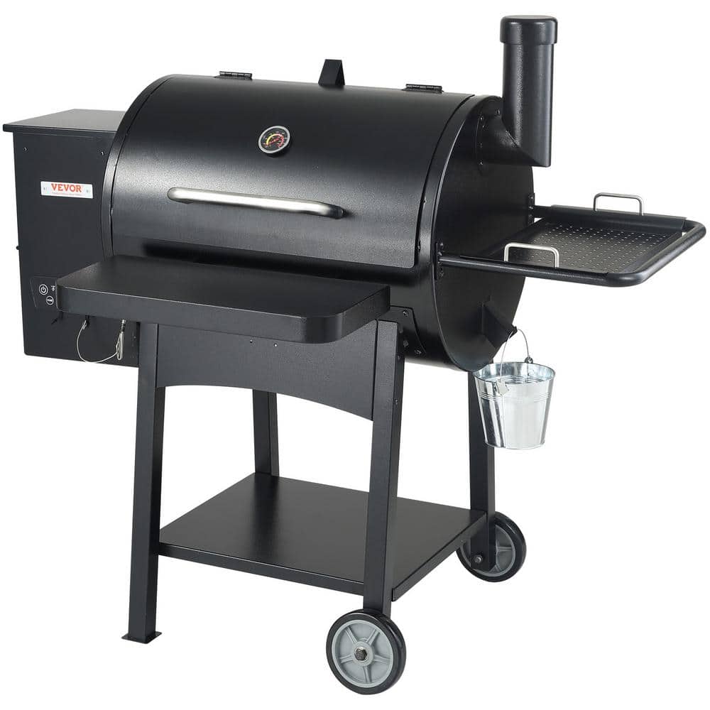 Vevor Pellet Smoker 580 Sq In Portable Wood Pellet Grill With Cart 8 In 1 Bbq Grill Black 
