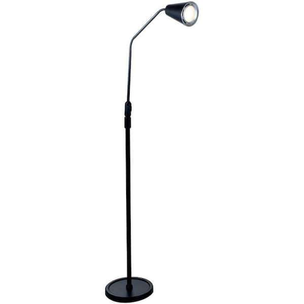 Lavish Home 66 in. Black LED Flexible Adjustable Floor Lamp