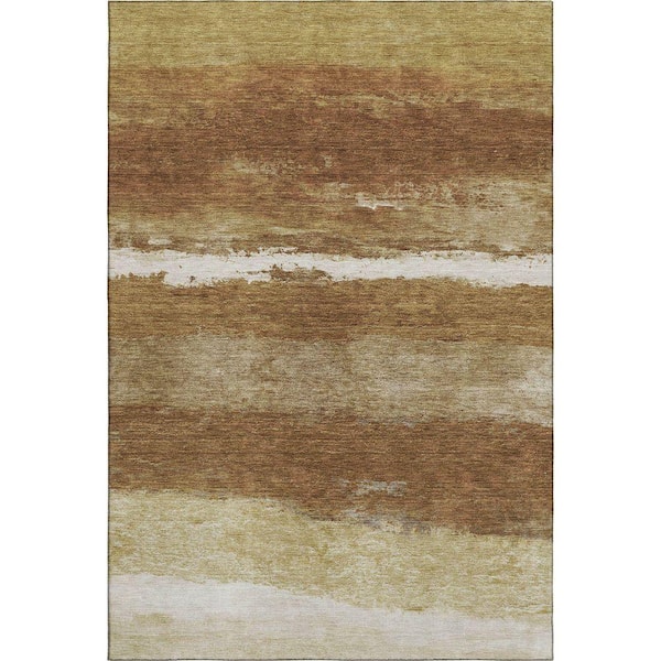 Mayfield Premium Machine Washable Abstract AMF2169 Paprika 10 ft. x 14 ft. Area Rug