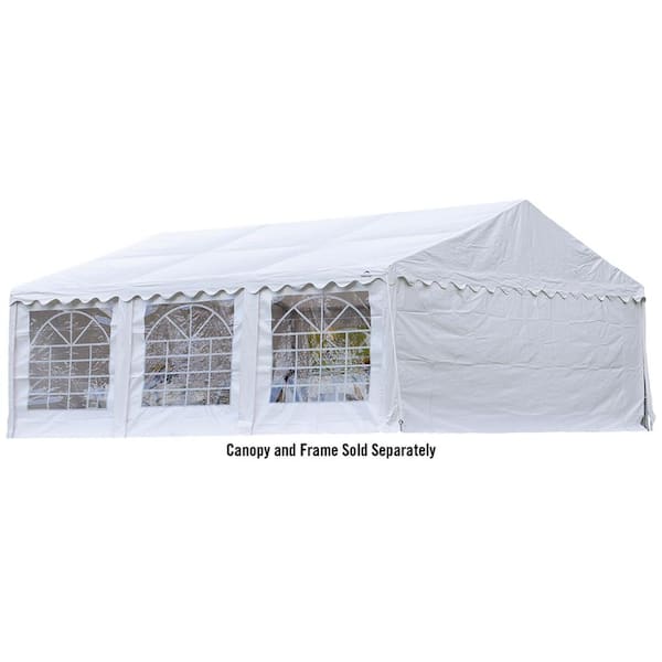 Shelterlogic 20 Ft W X 20 Ft D Enclosure Kit With Windows In White For Party Tent Tent Sold Separately And Fire Rated Fabric 25927 The Home Depot