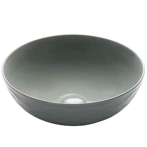 Viva 16-1/2 in. Round Porcelain Ceramic Vessel Sink in Gray