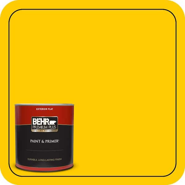 BEHR PREMIUM PLUS 1 qt. #380B-7 Marigold Flat Exterior Paint & Primer