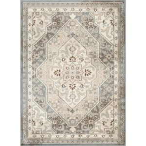 Ivory Beige Traditional 5 ft. x 7 ft. Area Rug