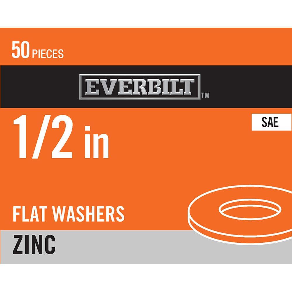 Everbilt 1/2 in. Zinc Flat Washer (50Pack) 807732 The Home Depot