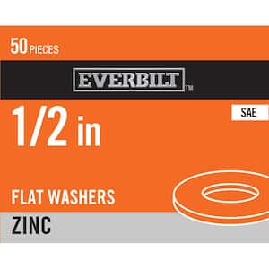 1/2 in. Zinc Flat Washer (50-Pack)